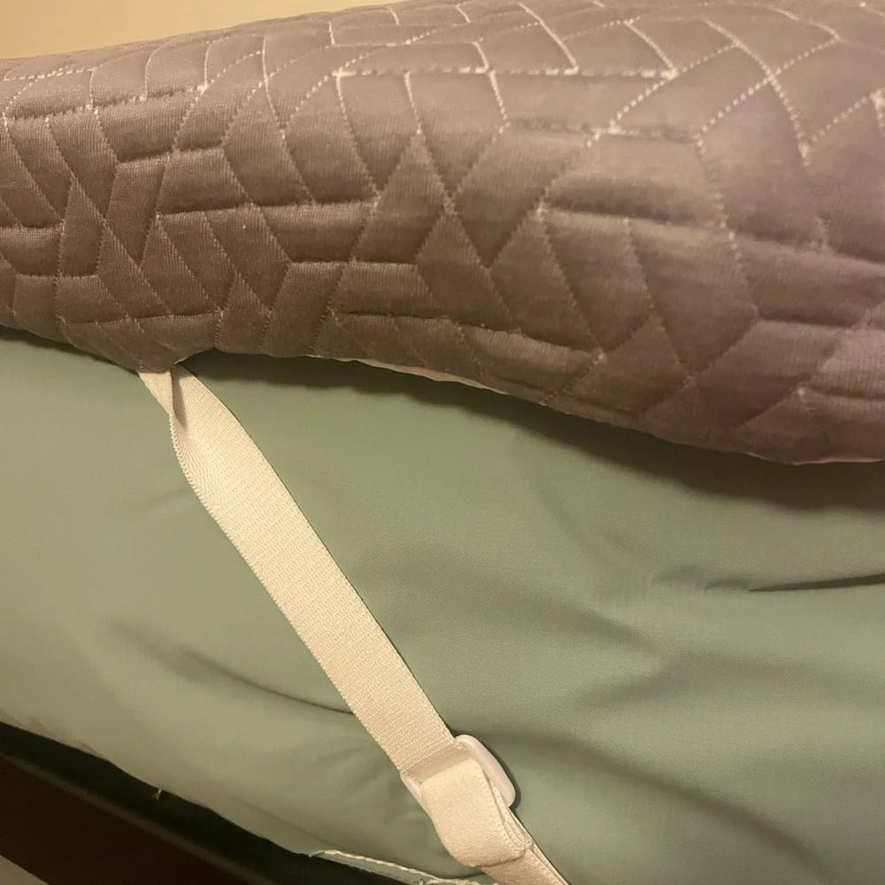 Gray Quilted Mattress Topper